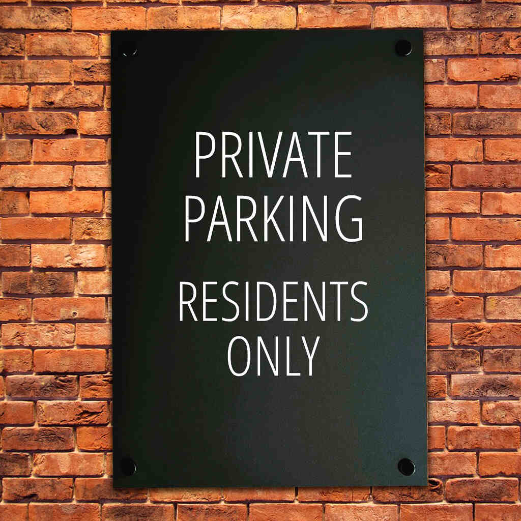 Private Parking Residents Only Sign Midnight Black - The Sign Shed