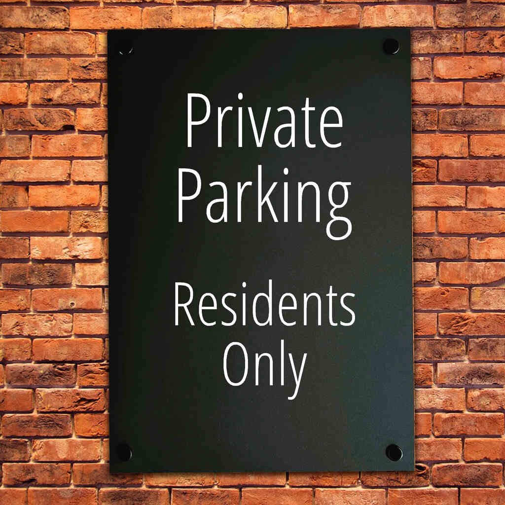 Private Parking Residents Only Sign Midnight Black - The Sign Shed