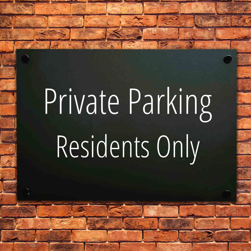 Private Parking Residents Only Sign Midnight Black Landscape - The Sign Shed