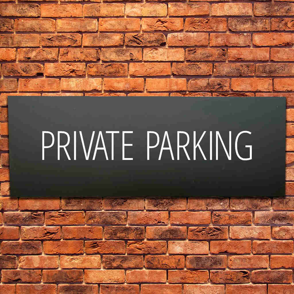 Private Parking Sign Midnight Black Landscape - The Sign Shed