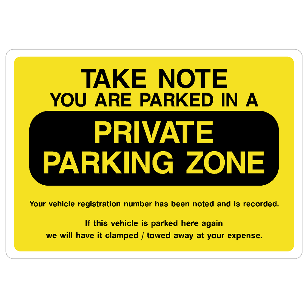 Private Parking Zone Sign - The Sign Shed