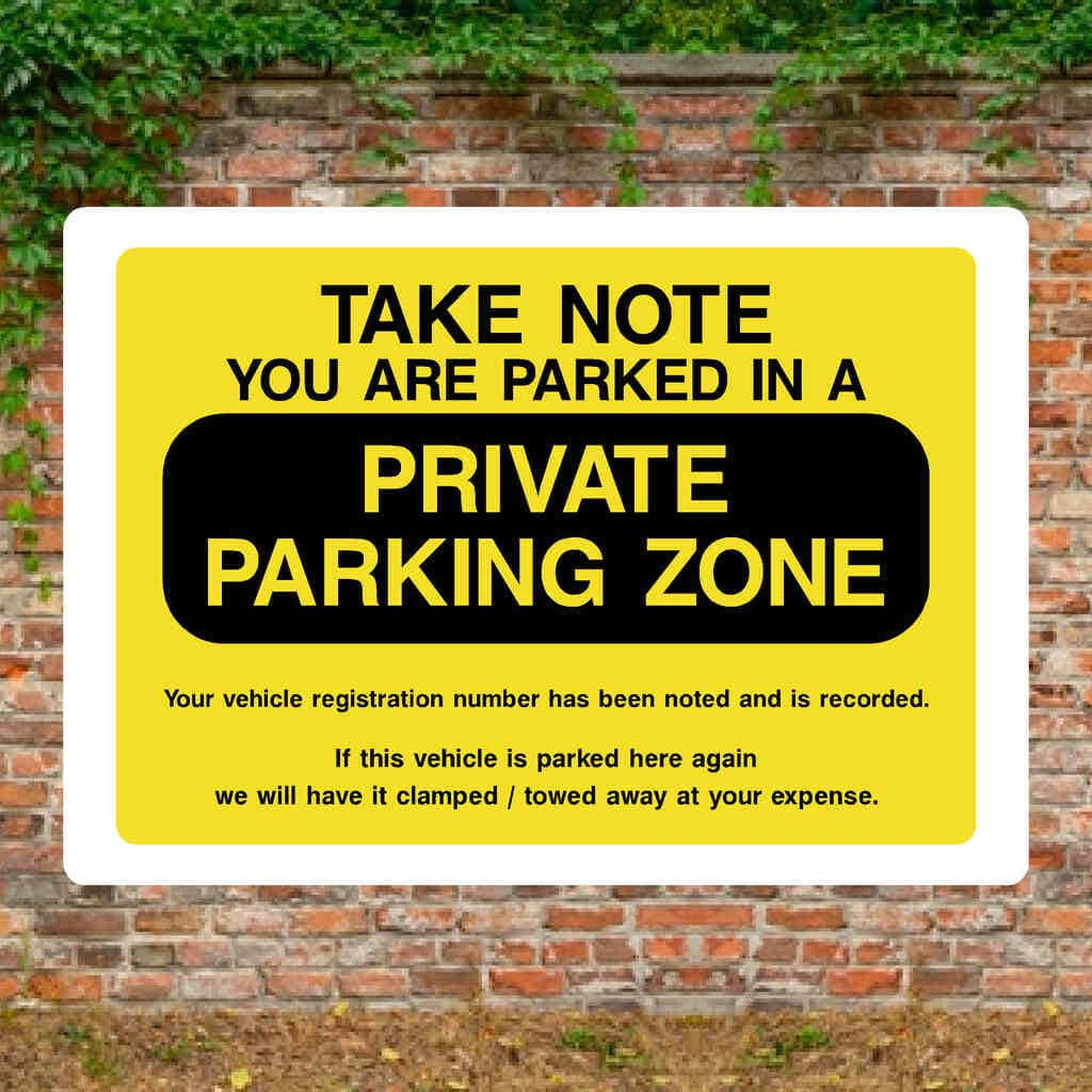 Private Parking Zone Sign - The Sign Shed