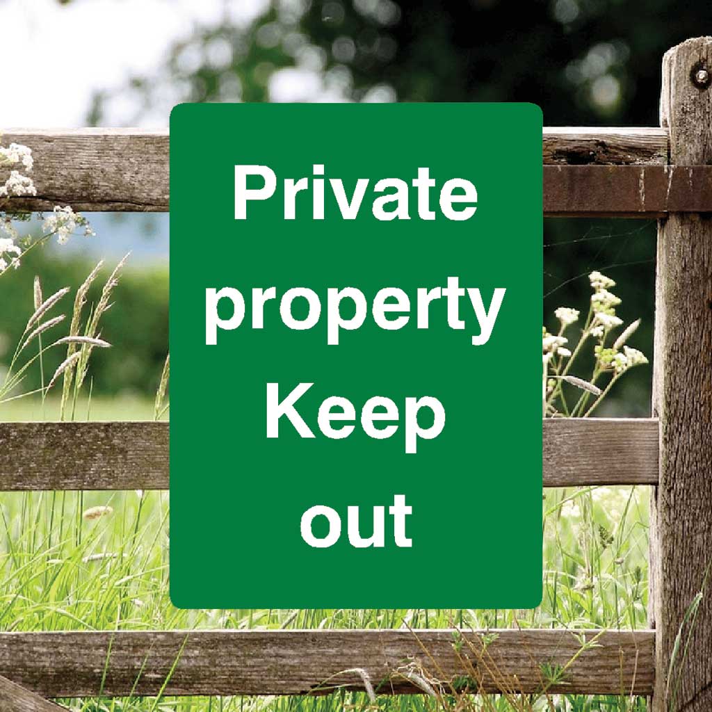 Private Property Keep Out Full Colour Sign Portrait - The Sign Shed