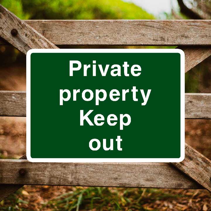 Private Property Keep Out Sign Green - The Sign Shed