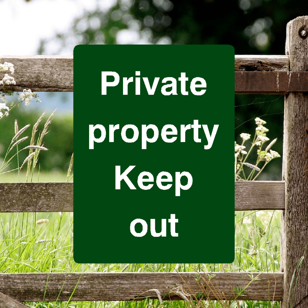 Private Property Keep Out Sign Green Portrait