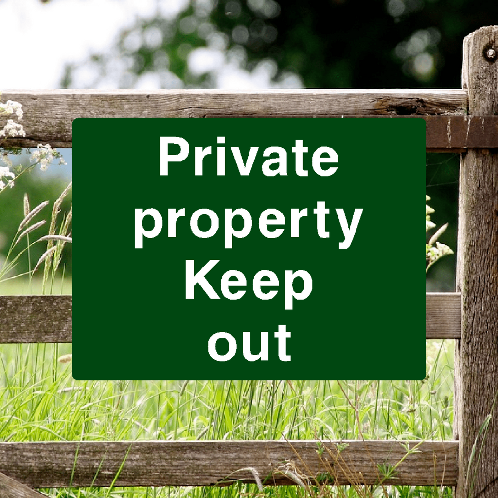 Private Property Keep Out Sign Green 