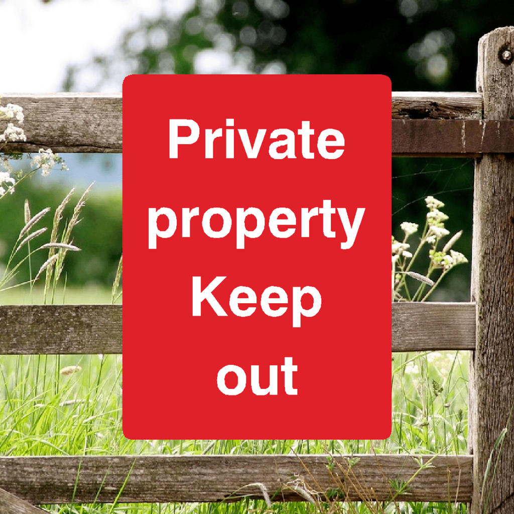 Private Property Keep Out Sign Red Portrait 