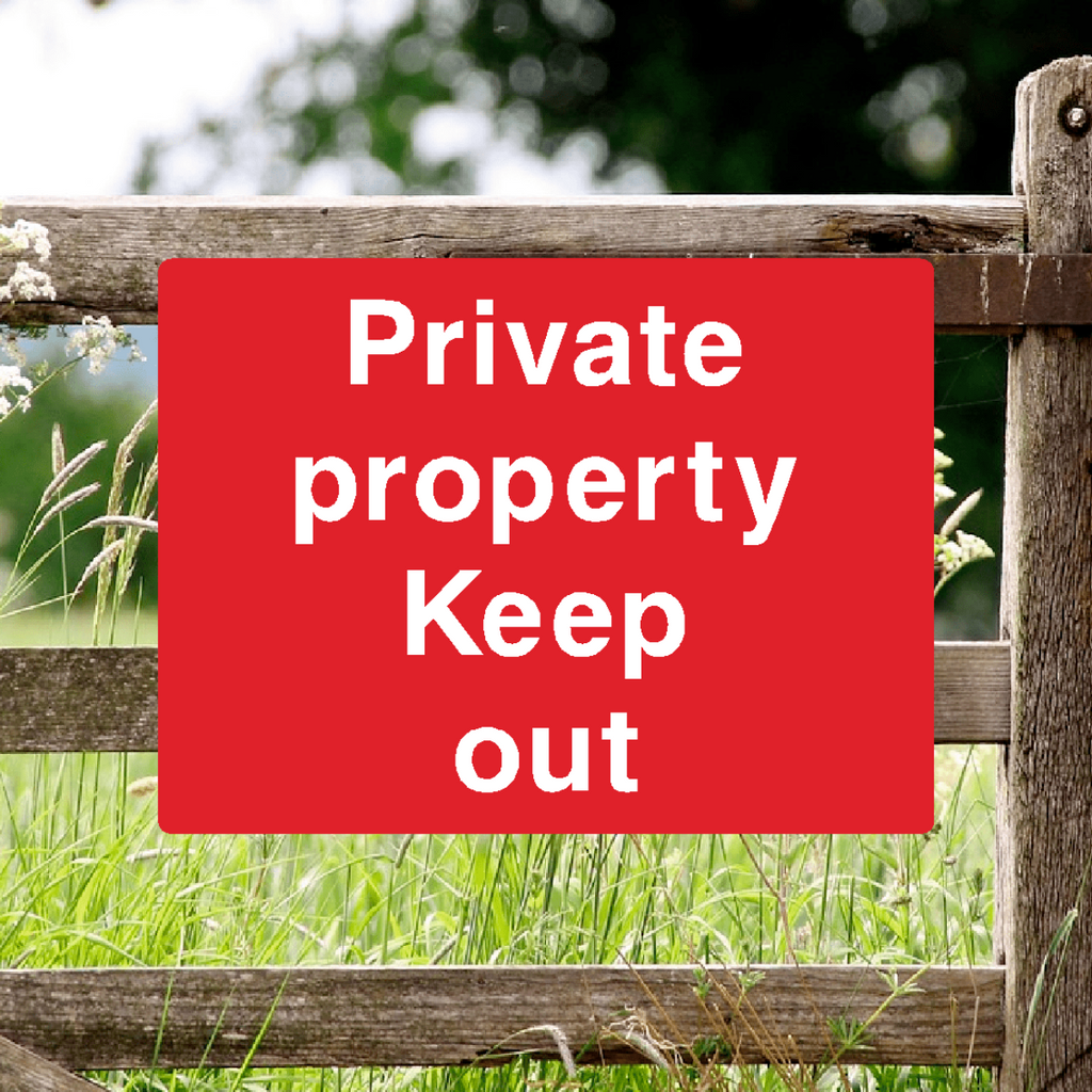 Private Property Keep Out Sign Red