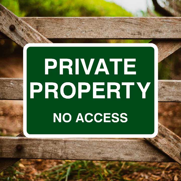 Private Property No Access Sign - The Sign Shed