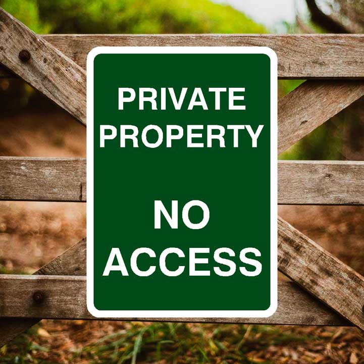 Private Property No Access Sign Portrait - The Sign Shed