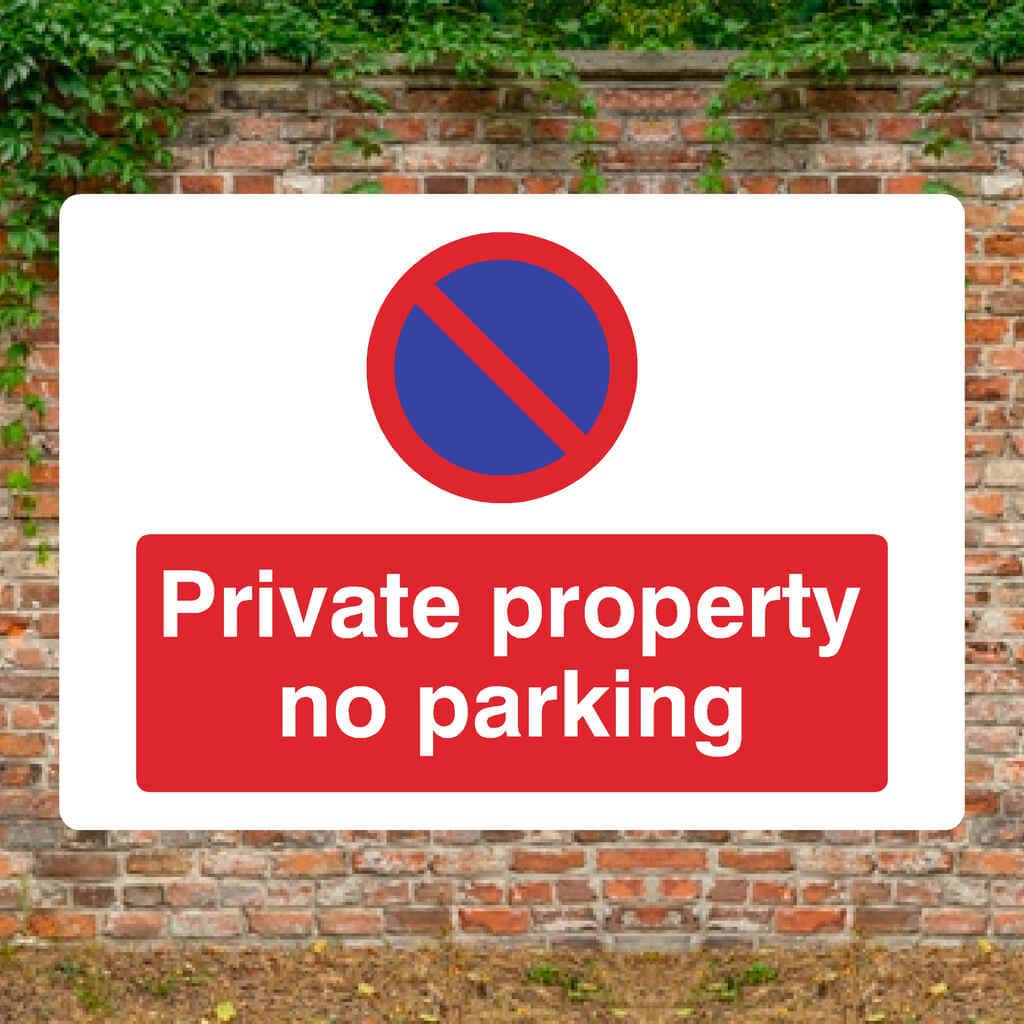 Private Property No Parking At Any Time Landscape - The Sign Shed