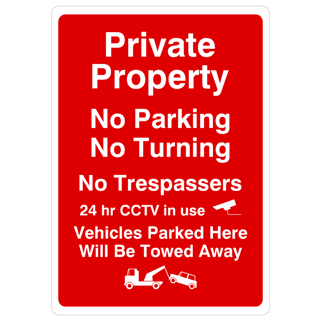 Private Property No Parking CCTV Sign - The Sign Shed