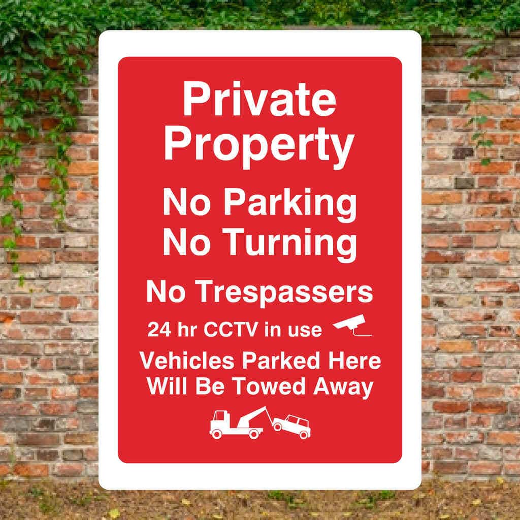 Private Property No Parking CCTV Sign - The Sign Shed