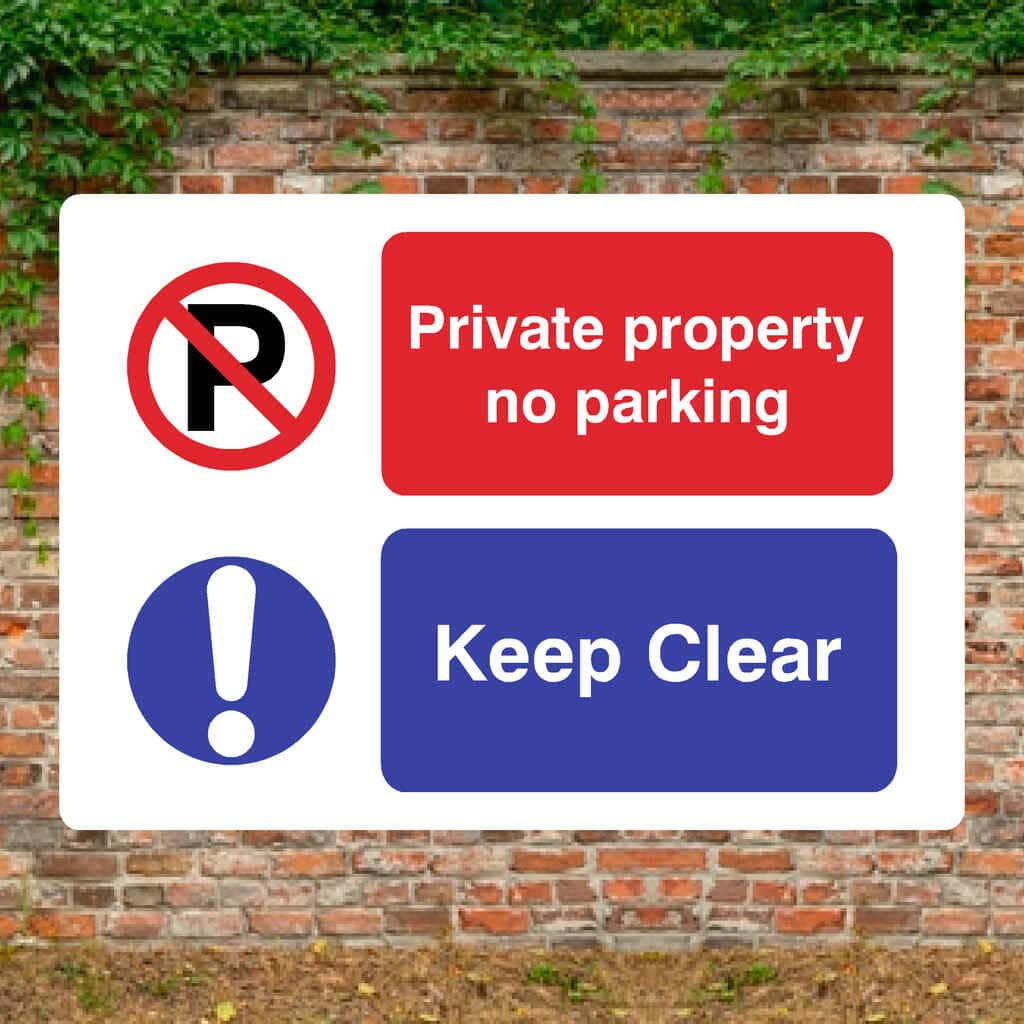 Private Property No Parking Keep Clear P Sign - The Sign Shed