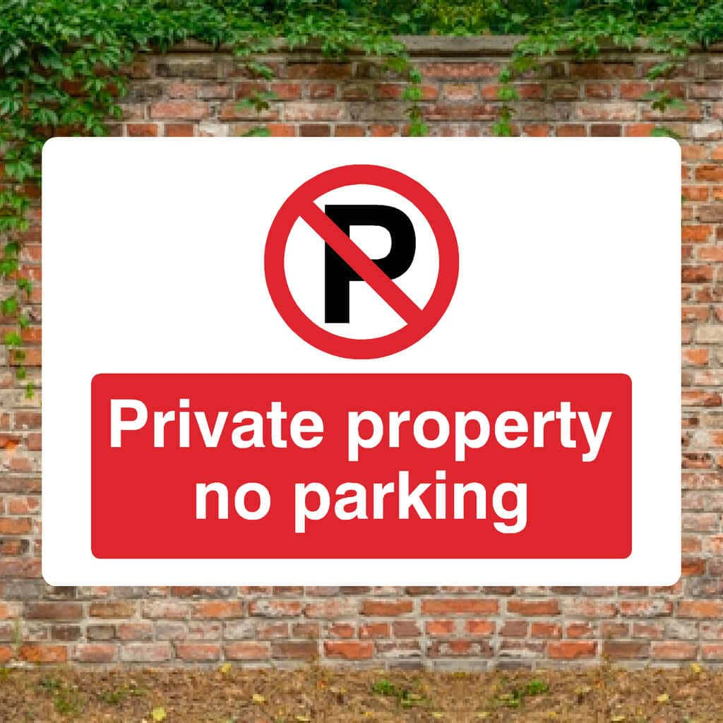 Private Property No Parking P Sign Landscape - The Sign Shed