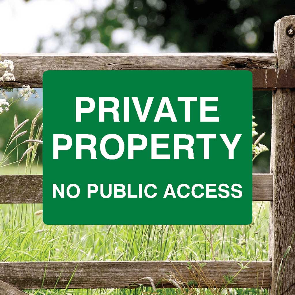 Private Property No Public Access Full Colour Sign - The Sign Shed