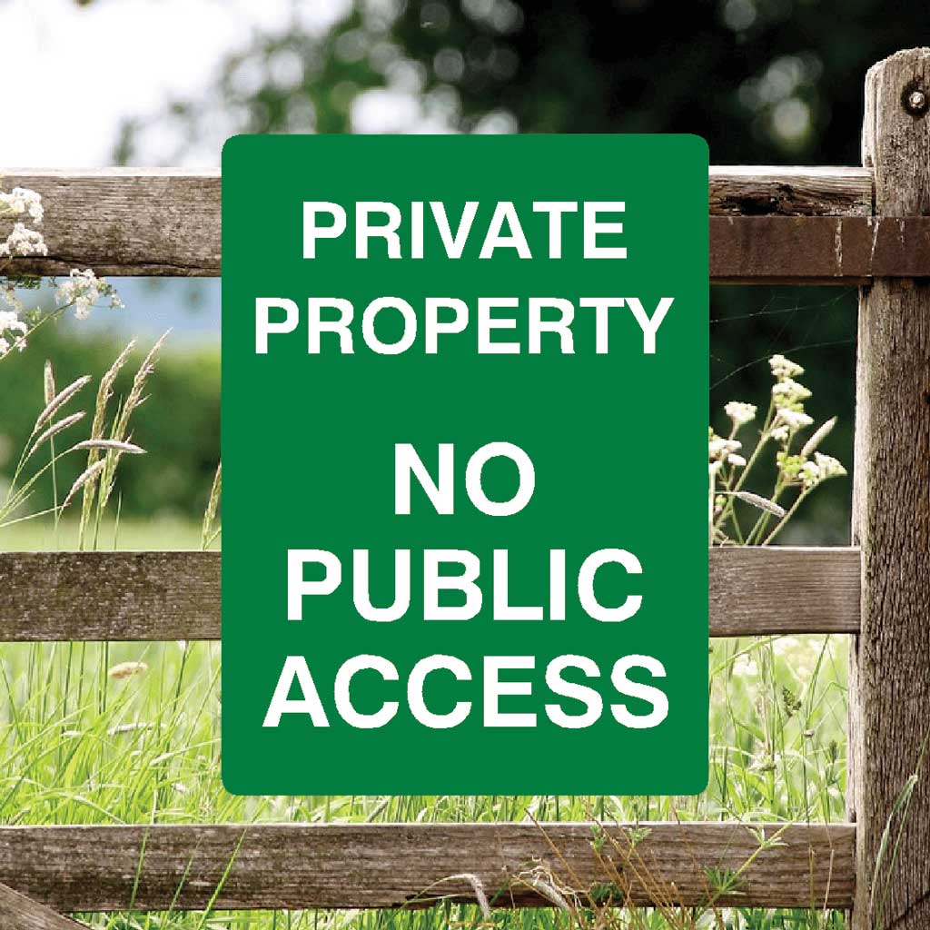 Private Property No Public Access Full Colour Sign Portrait - The Sign Shed