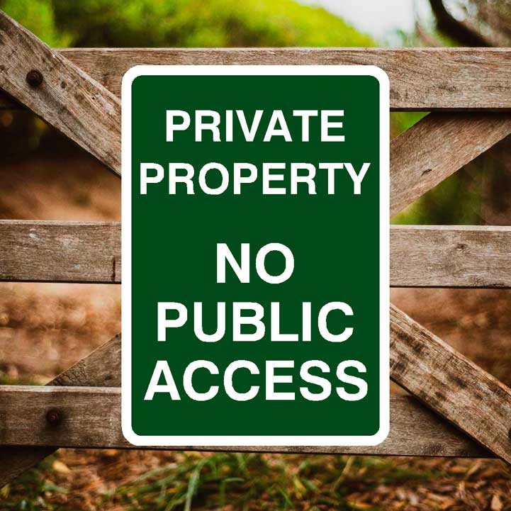 Private Property No Public Access Sign Portrait - The Sign Shed