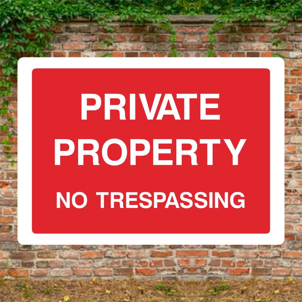 Private Property No Trespassing Sign - The Sign Shed