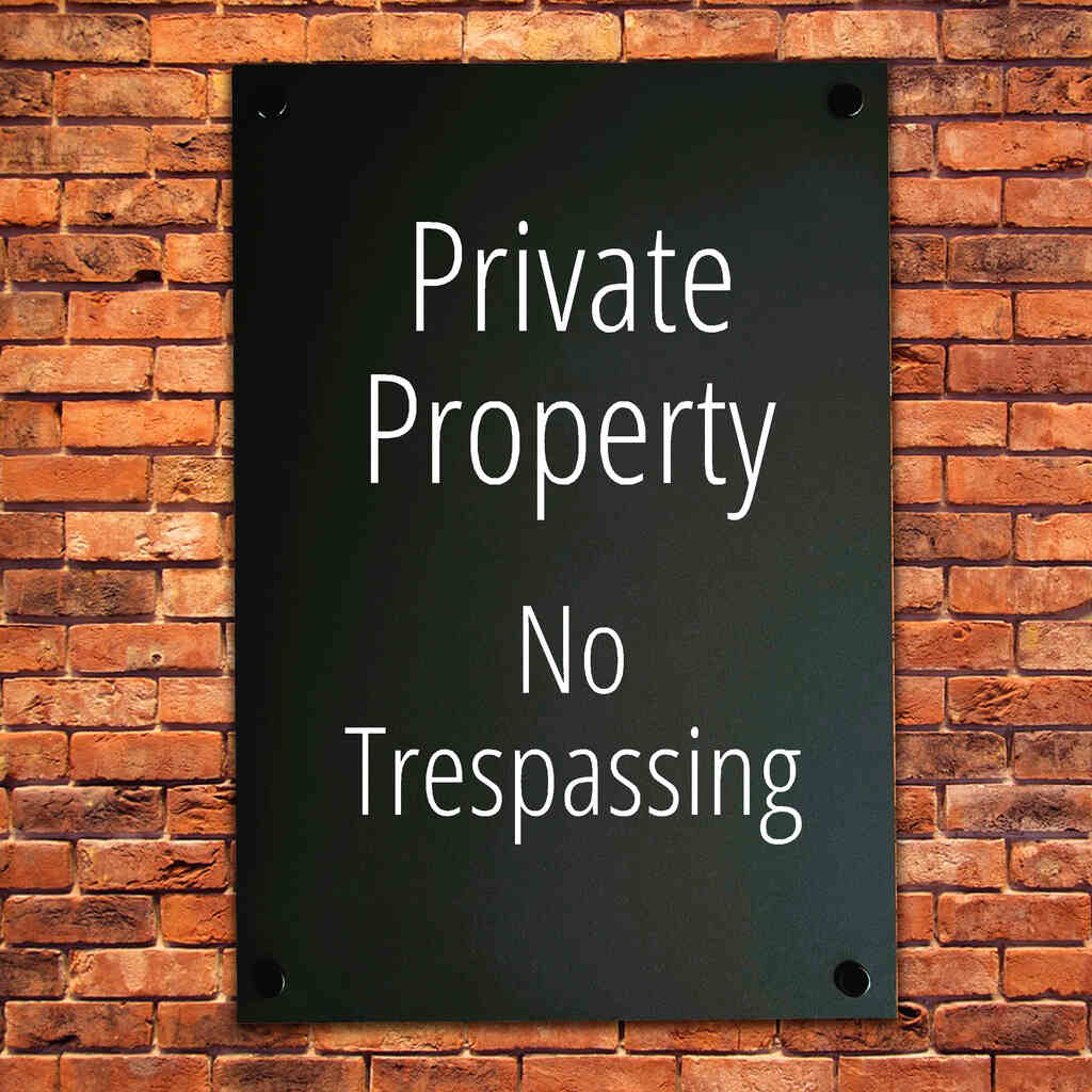 Private Property No Trespassing Sign Midnight Black - The Sign Shed