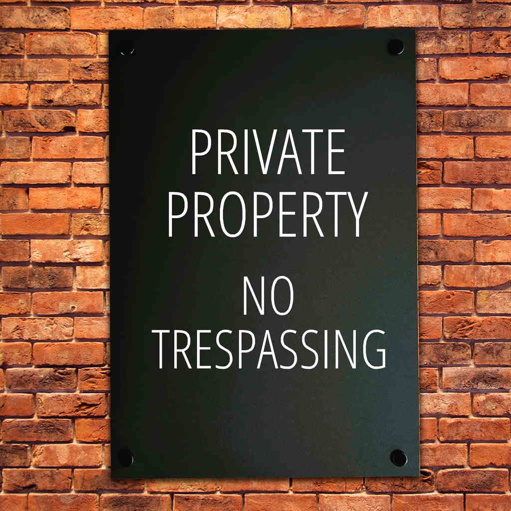 Private Property No Trespassing Sign Midnight Black - The Sign Shed