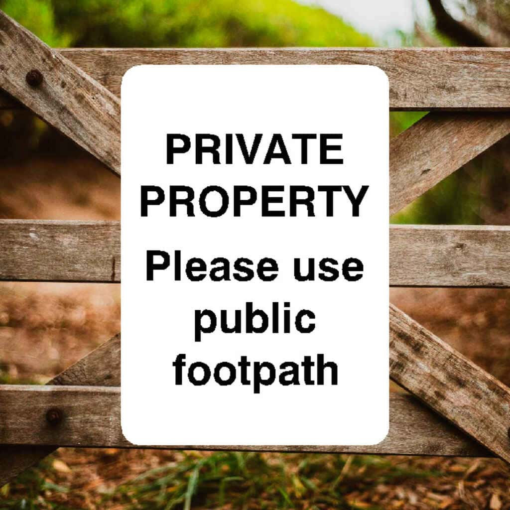 Private Property Please Use Public Footpath Portrait Sign - The Sign Shed