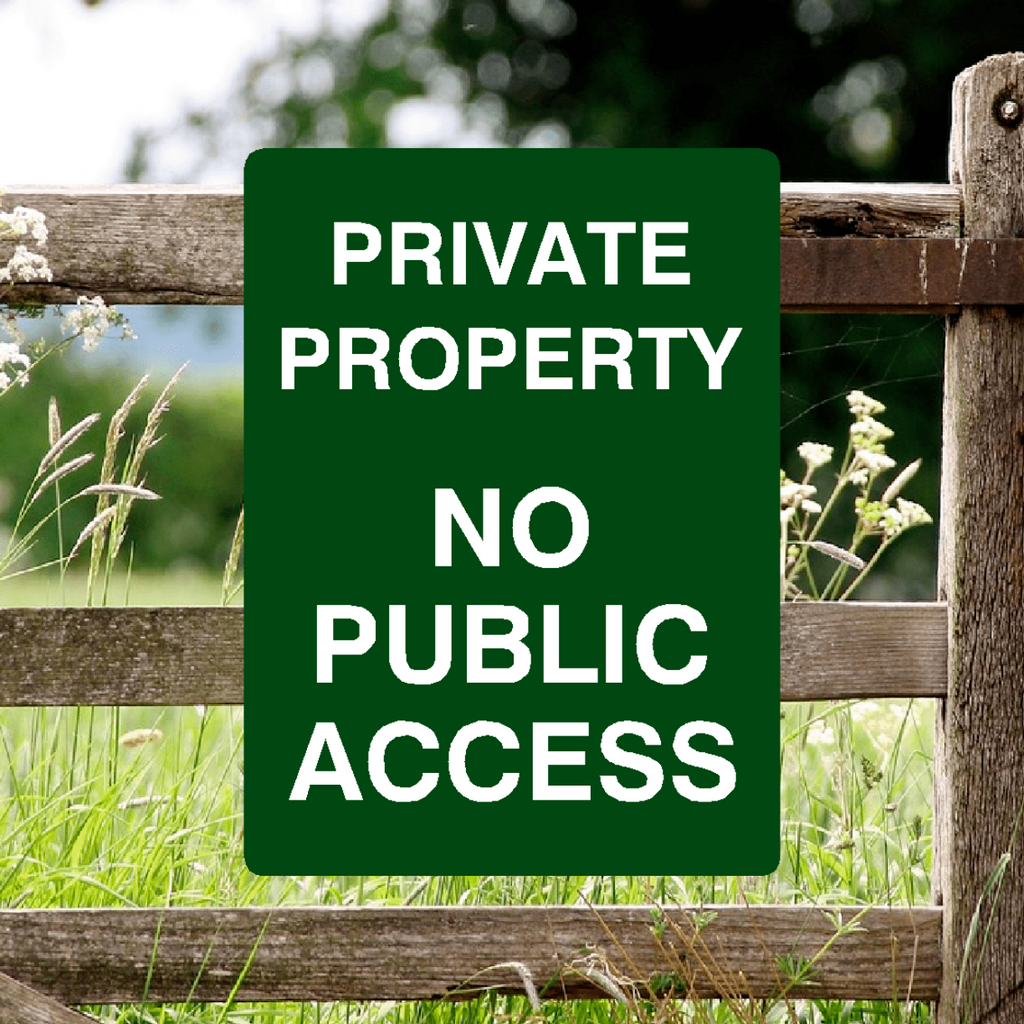 Private Property Sign Green Portrait