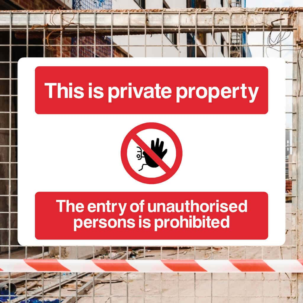 Private Property Sign Red - The Sign Shed