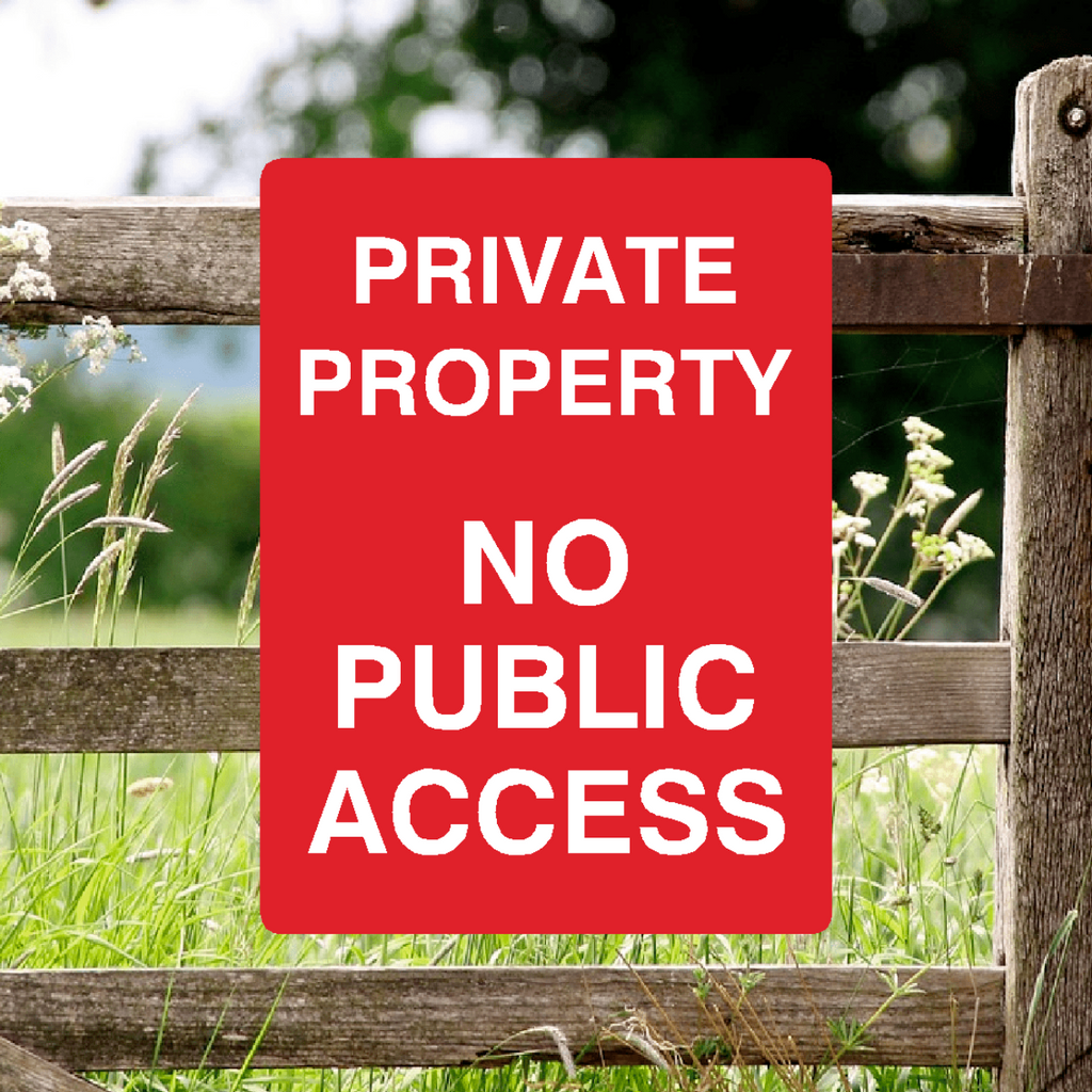 Private Property Sign Red Portrait