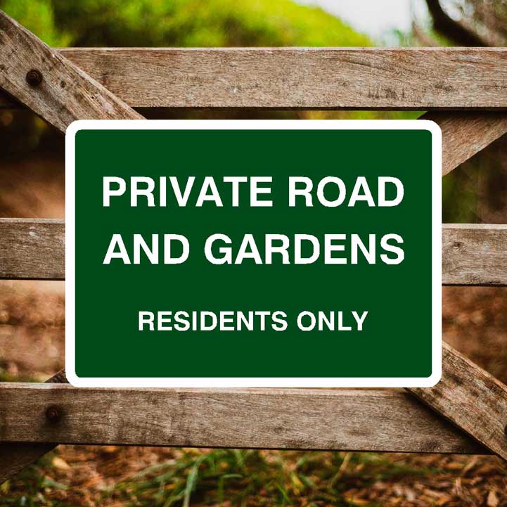 Private Road & Gardens Residents Only Sign - The Sign Shed