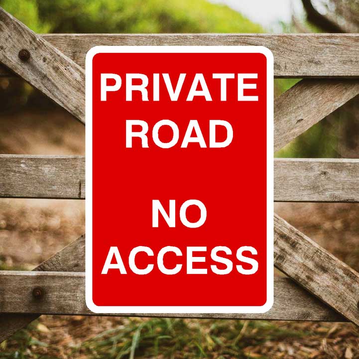 Private Road No Access Portrait Sign - The Sign Shed