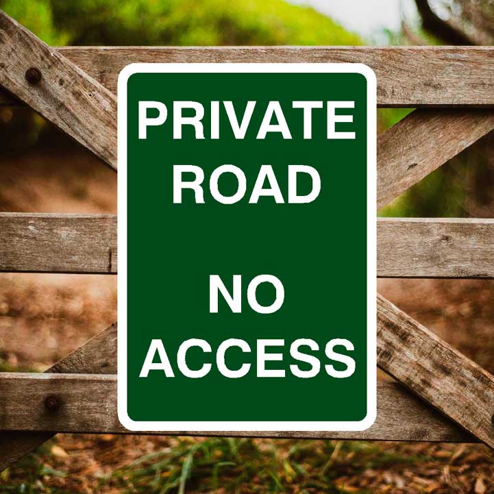 Private Road No Access Portrait Sign - The Sign Shed