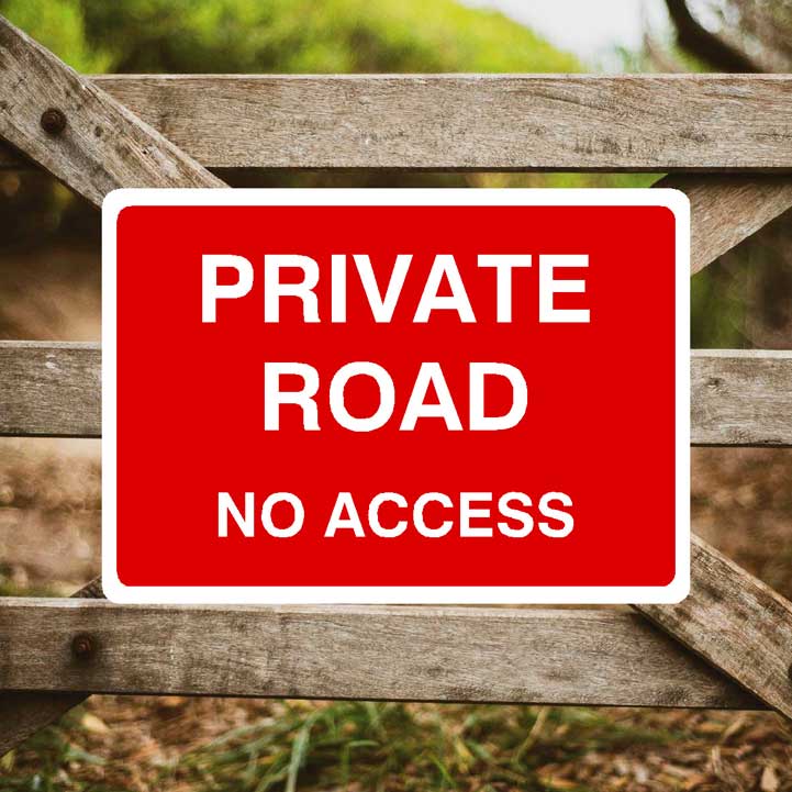 Private Road No Access Sign - The Sign Shed