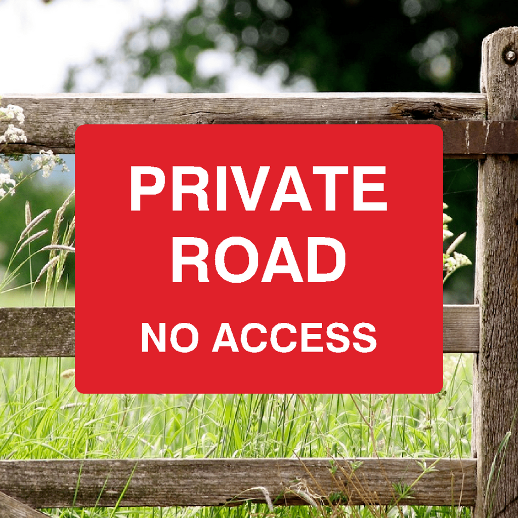 Private Road No Access Full Colour Sign Red