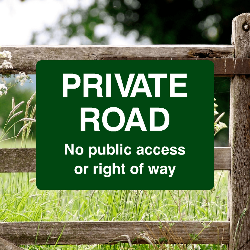 Private Road No Public Access Or Right Of Way Green