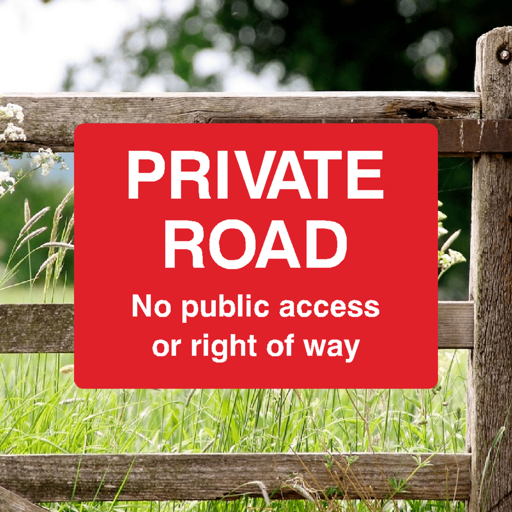 Private Road No Public Access Or Right Of Way Red