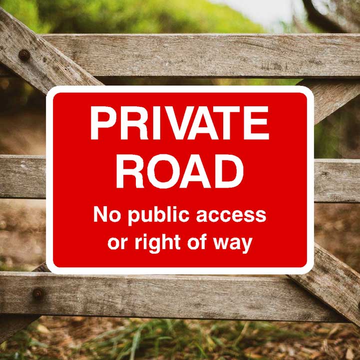 Private Road No Public Access Or Right Of Way Sign - The Sign Shed