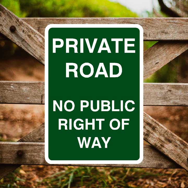 Private Road No Public Right Of Way Portrait Sign - The Sign Shed