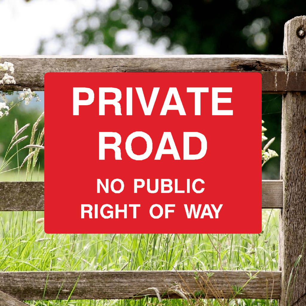 Private Road No Public Right Of Way Red