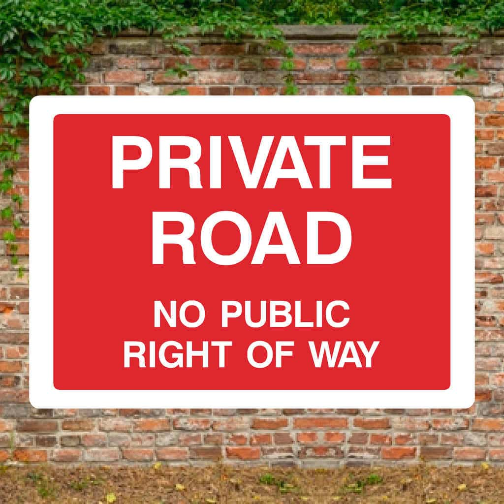 Private Road No Public Right Of Way Sign - The Sign Shed