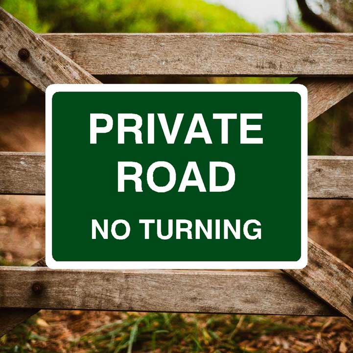 Private Road No Turning Sign - The Sign Shed