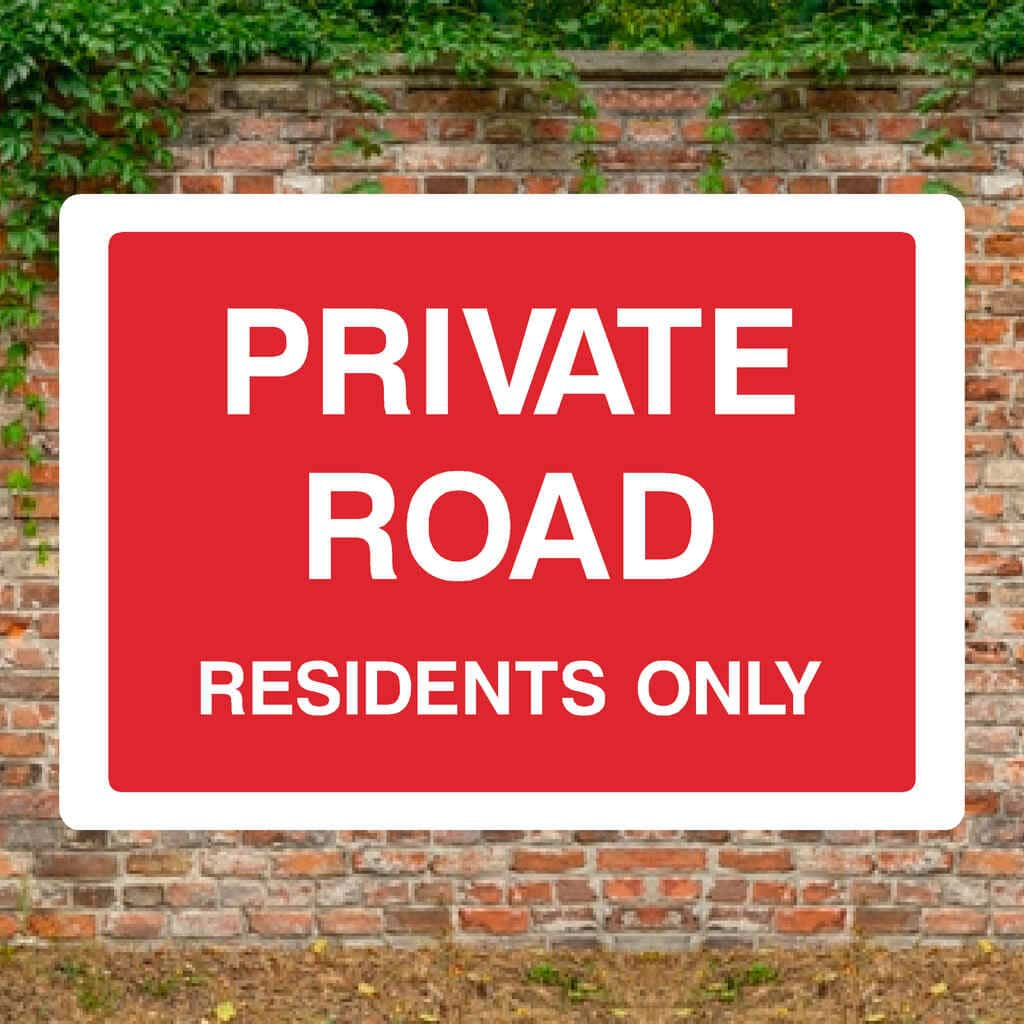 Private Road Residents Only Sign - The Sign Shed