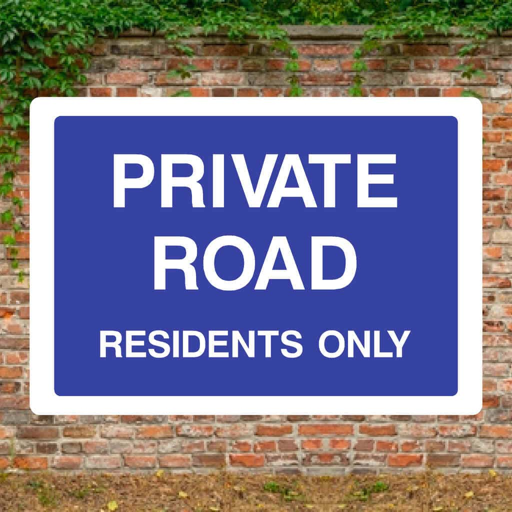 Private Road Residents Only Sign - The Sign Shed