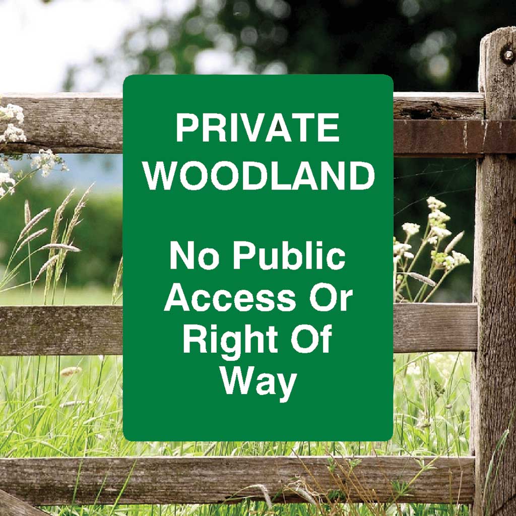 Private Woodland Full Colour Sign Portrait - The Sign Shed