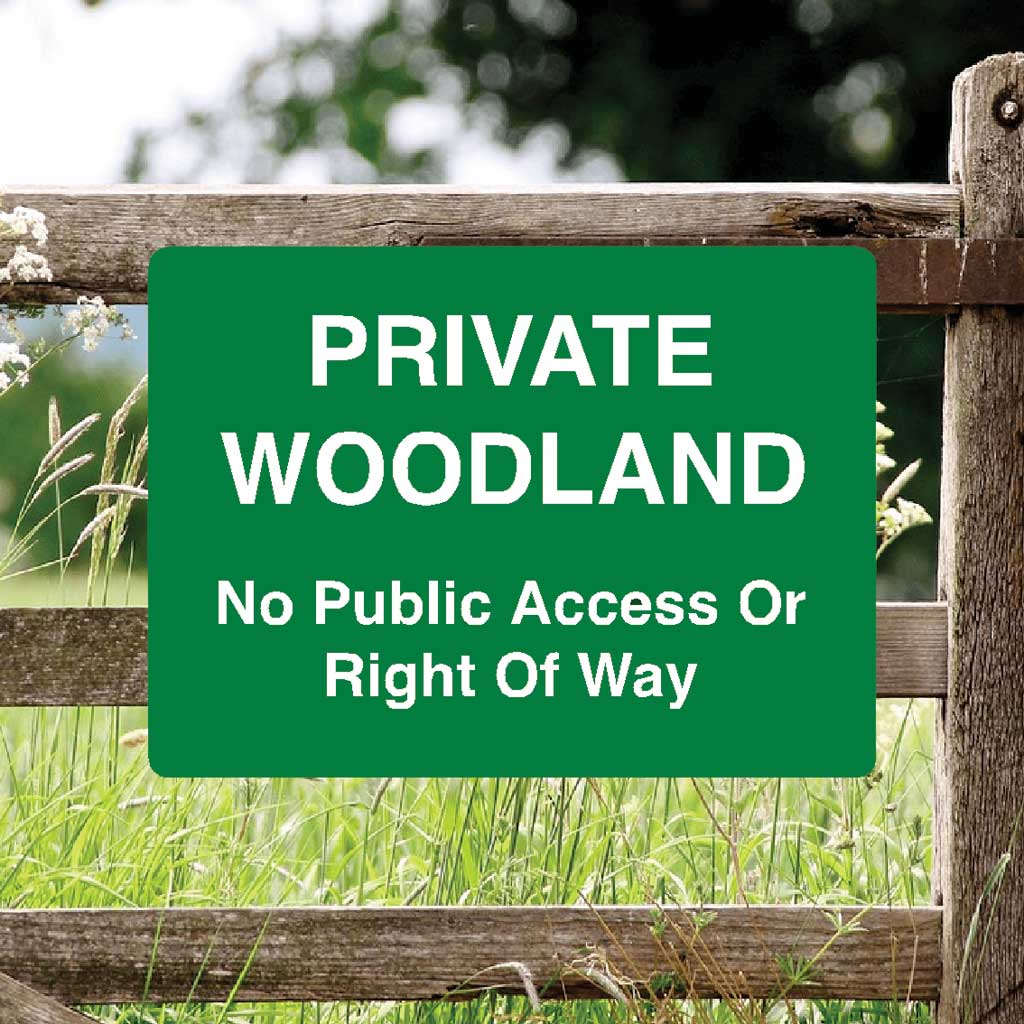 Private Woodland No Public Access Full Colour Sign - The Sign Shed