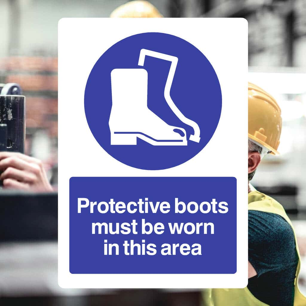 Protective Boots Must Be Worn In This Area Sign - The Sign Shed