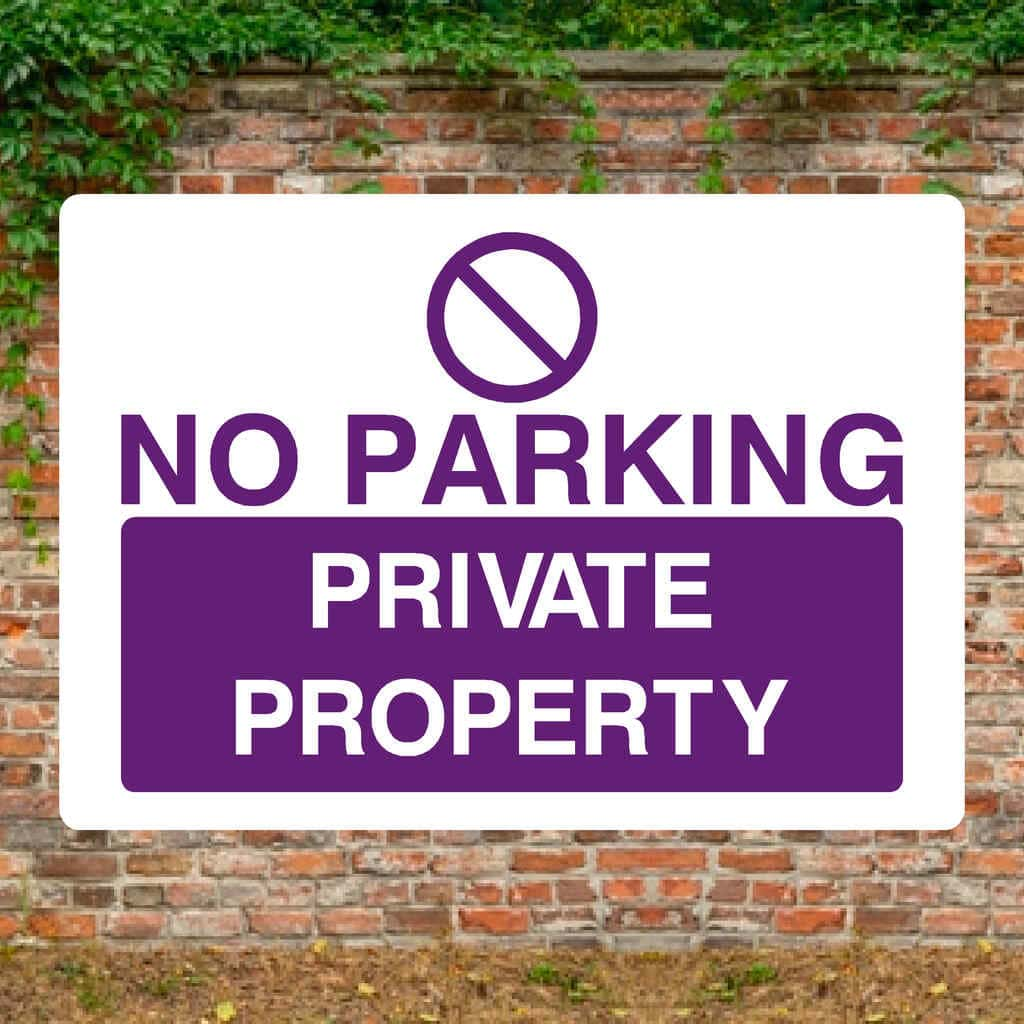 Purple No Parking Private Property Sign - The Sign Shed