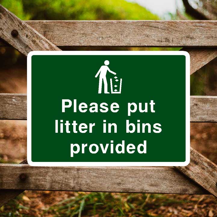 Put Litter In Bins Provided Sign - The Sign Shed