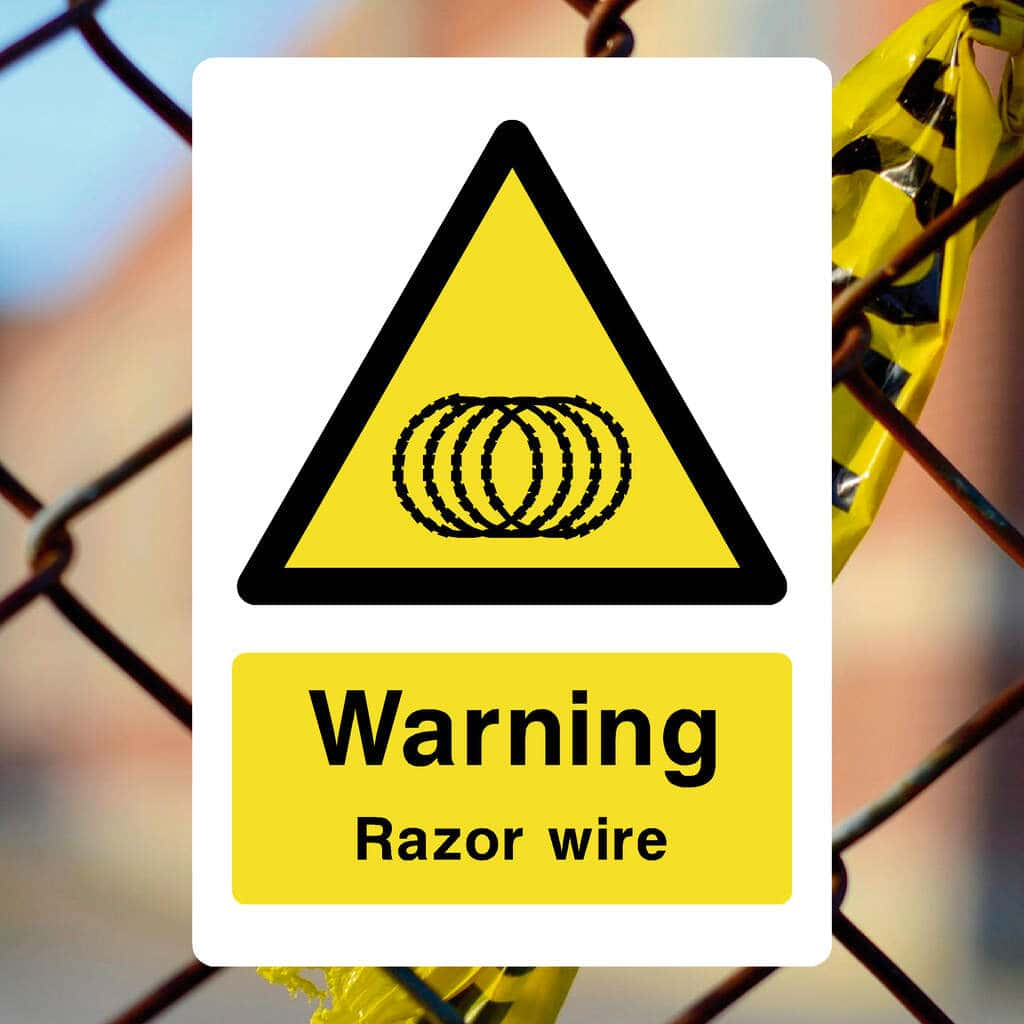 Razor Wire Sign - The Sign Shed