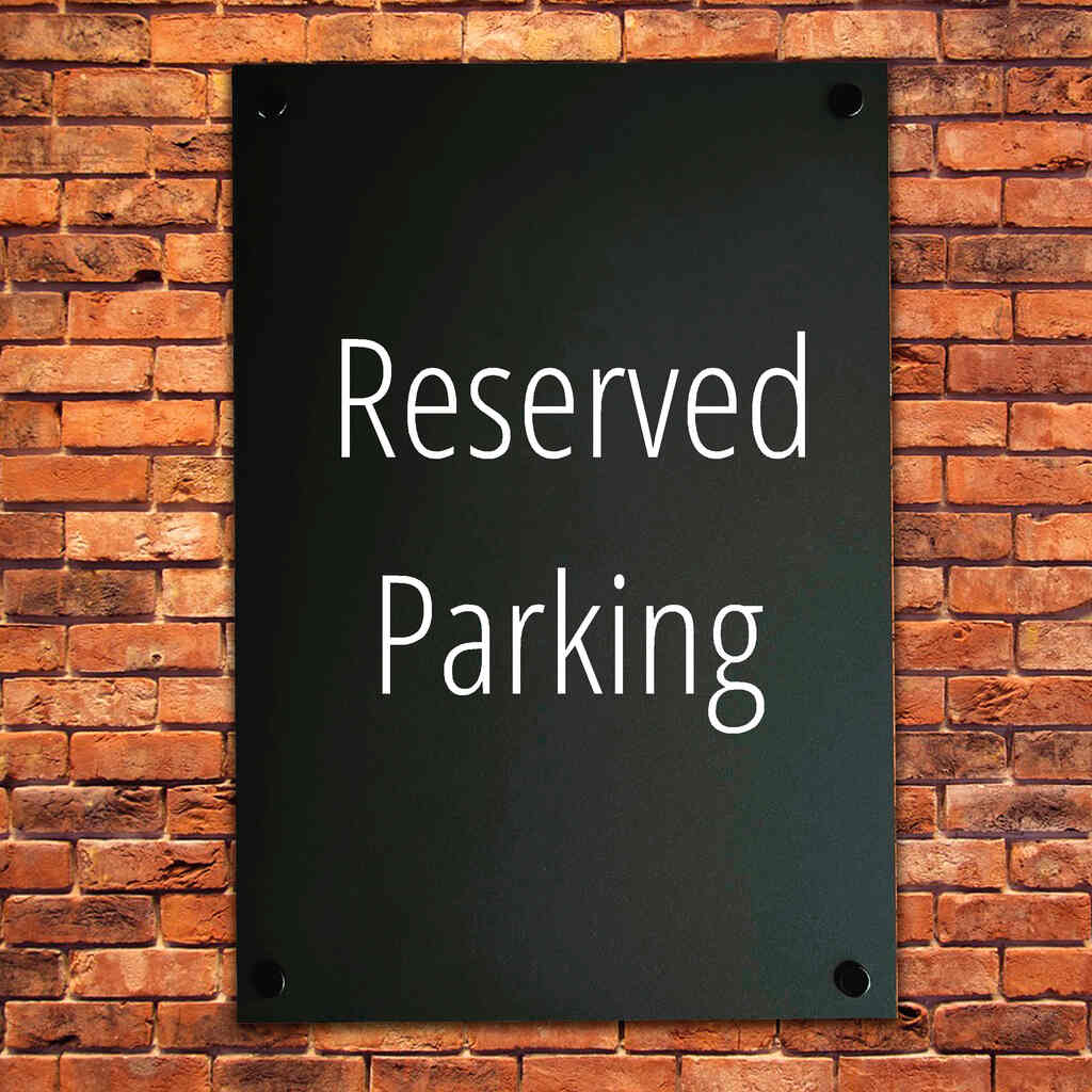 Reserved Parking Sign Midnight Black - The Sign Shed